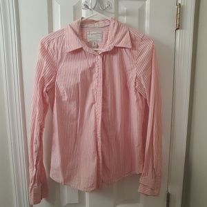 Pink Striped Button Up Blouse